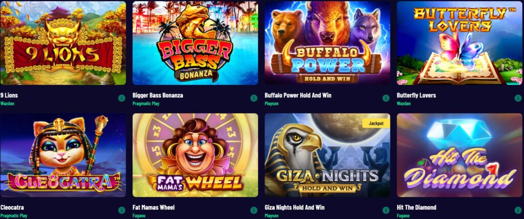 Variedad de juegos en Vegaz Casino